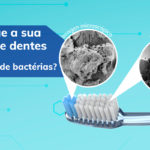 imagem de escova de dentes com bactérias